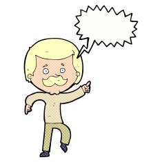 cartoon dancing dad with speech bubble N12