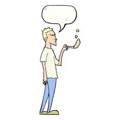 cartoon annoyed smoker with speech bubble N11
