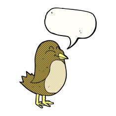 cartoon bird with speech bubble N309
