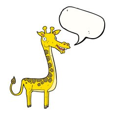 cartoon giraffe with speech bubble N12