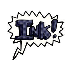 ink cartoon with speech bubble N4