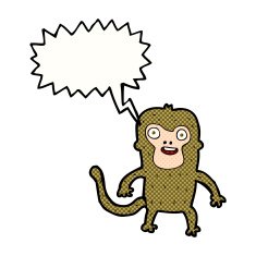 cartoon monkey with speech bubble N41