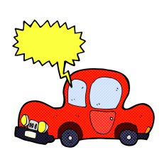 cartoon car with speech bubble N44