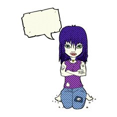 cartoon vampire girl with speech bubble N271