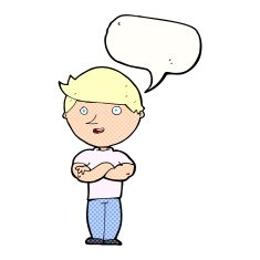 cartoon happy man with speech bubble N546