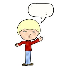 cartoon mean man with speech bubble N22