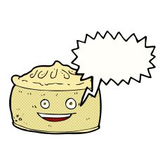 cartoon pie with speech bubble N4