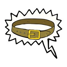 cartoon leather belt with speech bubble N7