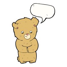 cartoon teddy bear with speech bubble N206