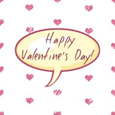 Vector Cartoon Bubble Happy Valentines Day N2