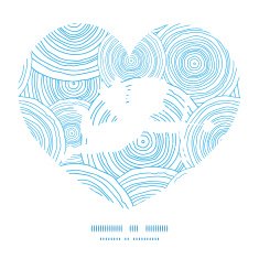 Vector doodle circle water texture shooting cupid silhouette frame pattern