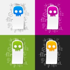 Drawing business formulas skull N16