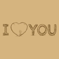 Vector Sketch Illustration - I Love You