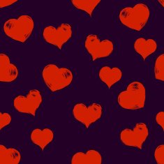 Vector Seamless Hearts Pattern Background N15