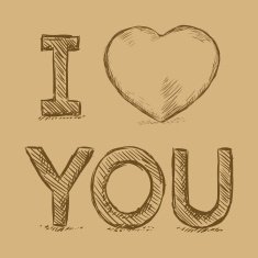 Vector Sketch Illustration - I Love You N2
