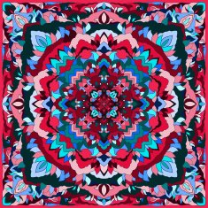 hand-drawing ornamental design for silk neckerchiefs or printing on textile