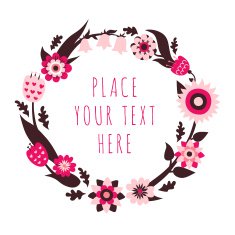Vector floral frame in light pink pink and brown colors