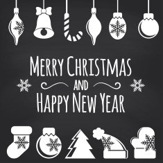 Merry Christmas on blackboard background N2