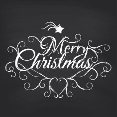 Merry Christmas on blackboard background N4