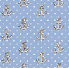 Seamless pattern with anchors on blue background