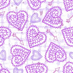 Pink seamless pattern with hearts on a backround