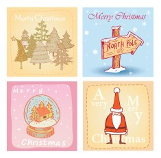Christmas hand drawn card set Vector illustration N4