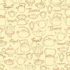 pattern with the doodle teapots