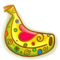 Yellow Banana Paint Doodle
