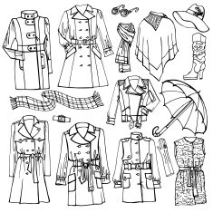 Outline Sketchy clothing Females outerwear accessories set