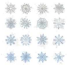 Watercolor snowflakes VECTOR star symbol graphic crystal decoration N2