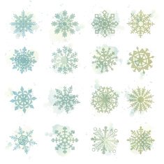 Watercolor snowflakes VECTOR star symbol graphic crystal decoration N3