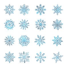 Watercolor snowflakes VECTOR star symbol graphic crystal decoration N4