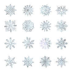 Watercolor snowflakes VECTOR star symbol graphic crystal decoration N5