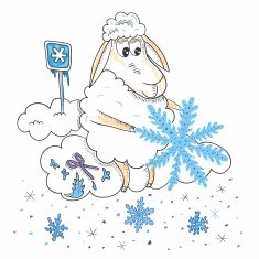 Sheep with snowflakes N2