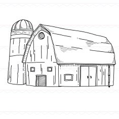 barn farm wood construction Sketch