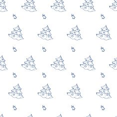 Vector doodle New Year seamless pattern in sketch style N2
