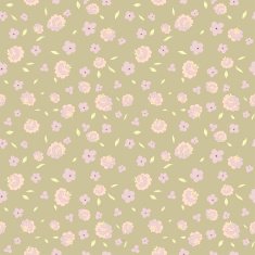 little flowers petals and leaves seamless pattern