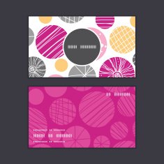 Vector abstract textured bubbles vertical round frame pattern business cards N2