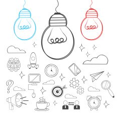 Vector idea illustration Doodle icon set