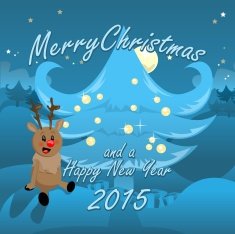 Christmas background with Raindeer- illustration