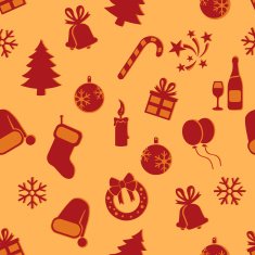 Vector Seamless New Year and Christmas Pattern Background N2