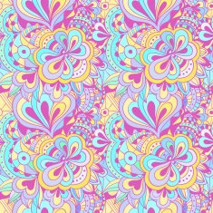 Vector doodle hand drawn seamless floral pattern N14