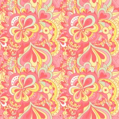 Vector doodle hand drawn seamless floral pattern N16