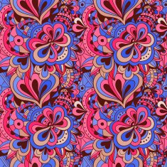Vector doodle hand drawn seamless floral pattern N17