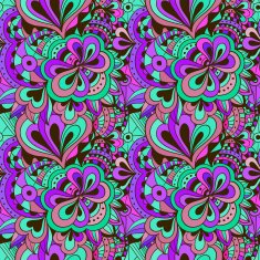 Vector doodle hand drawn seamless floral pattern N18