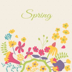 Spring floral cartoon card
