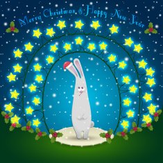 rabbit in the Christmas decorations N2