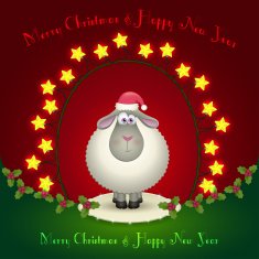 sheep in the Christmas decorations