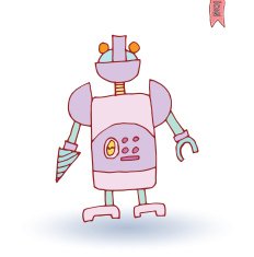 Doodle Robot cartoon vector illustration N26