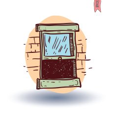 Window set doodle Vector illustration N6